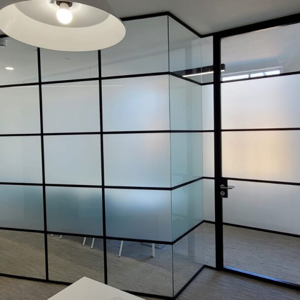 Banded Glazing system with black bands